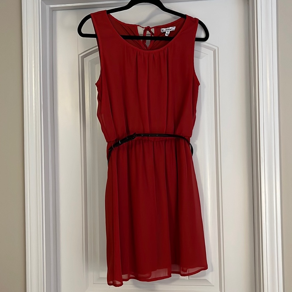 Red Belted Dress